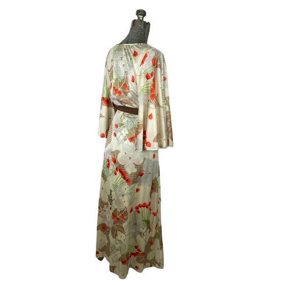 Floral Satin Kimono Robe and Nightgown Set - Picture 9 of 10